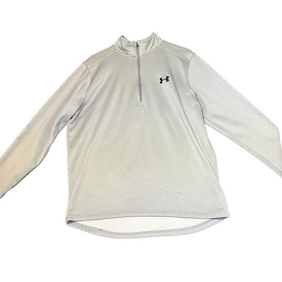 Under Armour 1/4 Zip Mens Size Large Grey Coldgear Loose Long Sleeve Active - Picture 1 of 15